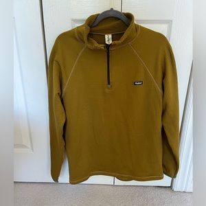 Fayettechill Henderson 1/4 zip grid fleece pullover in Curry